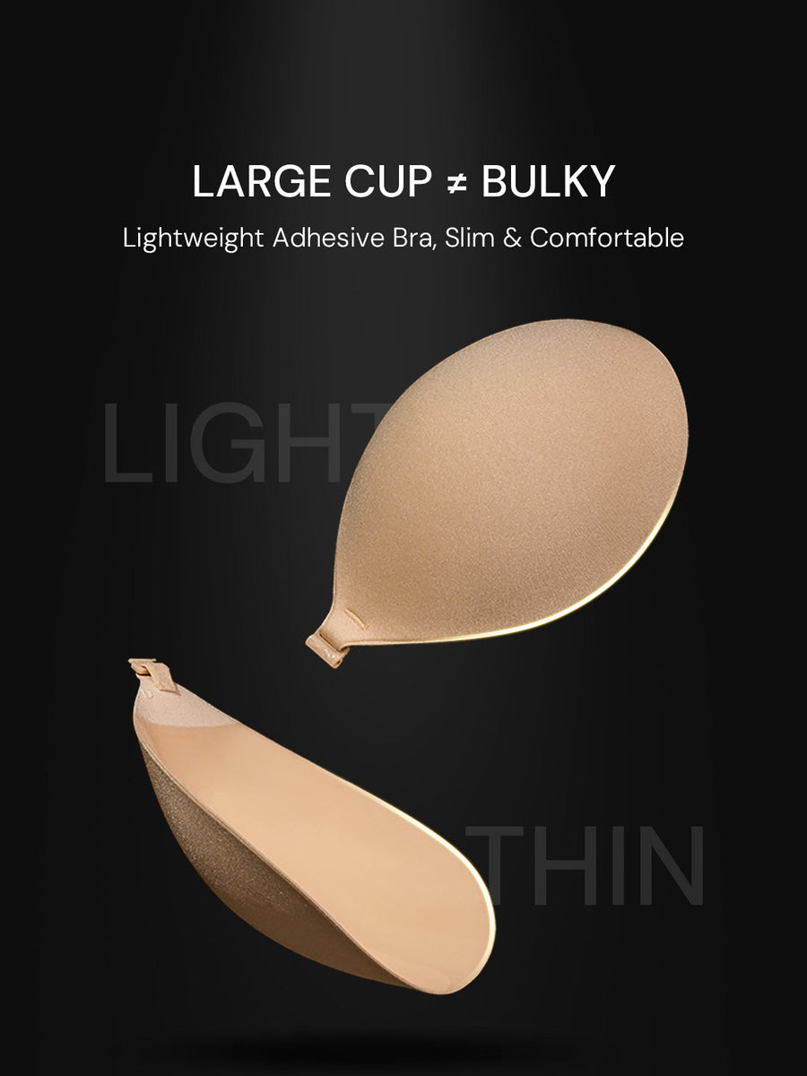 Thin adhesive bra cup design