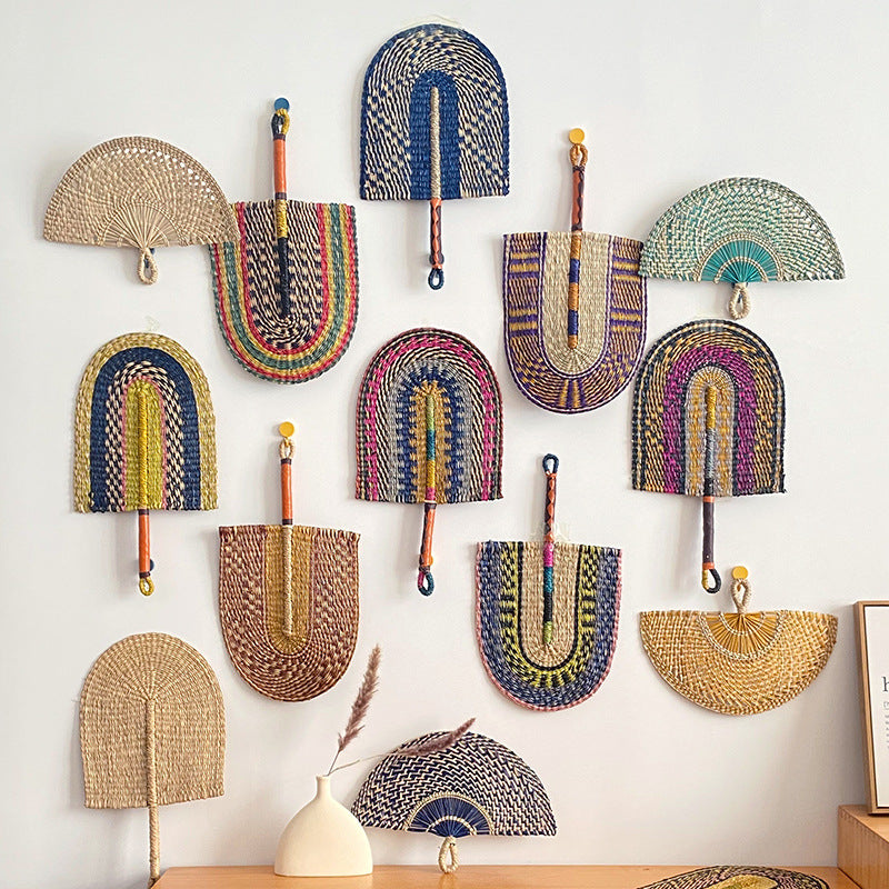 Handwoven Seagrass Wall Fan Décor – Vietnamese-Inspired Boho Wall Hanging for Home, Hotel, Café & Studio Styling