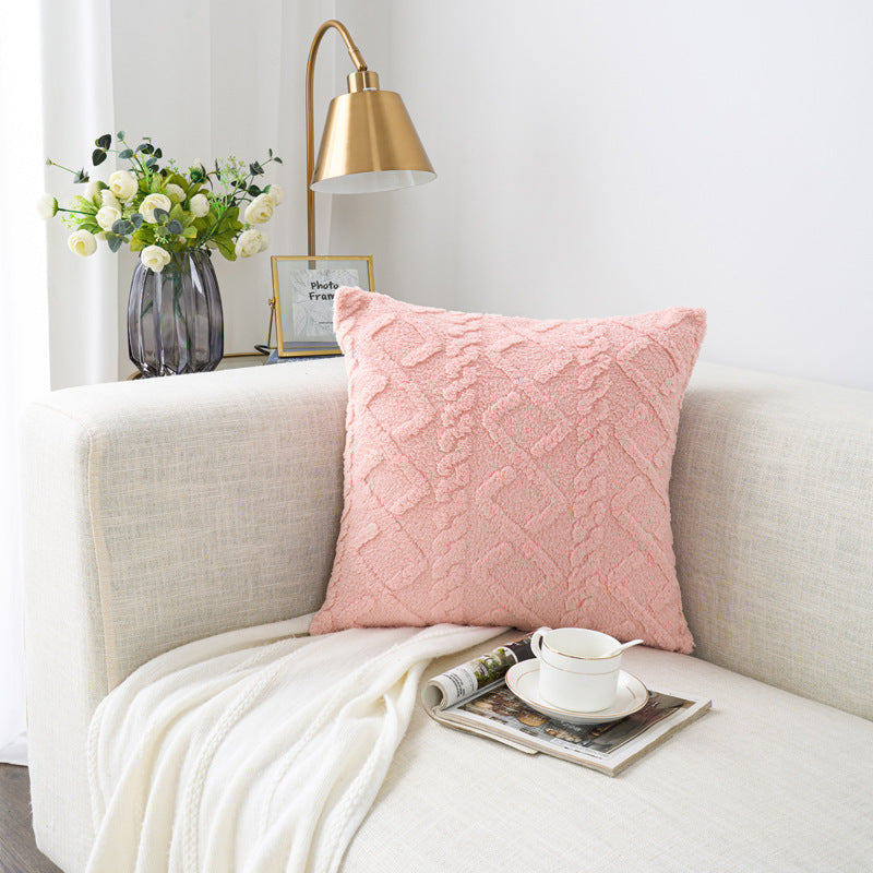 INS-Style Plush Diamond Pattern Throw Pillow for Sofa, Bed, Bedroom, Living Room & Home Décor